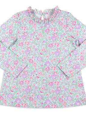 Serendipity Shrimp & Grits Kids Posy Petals Ruffle Neck Top Long Sleeve M (5/6)